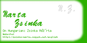 marta zsinka business card